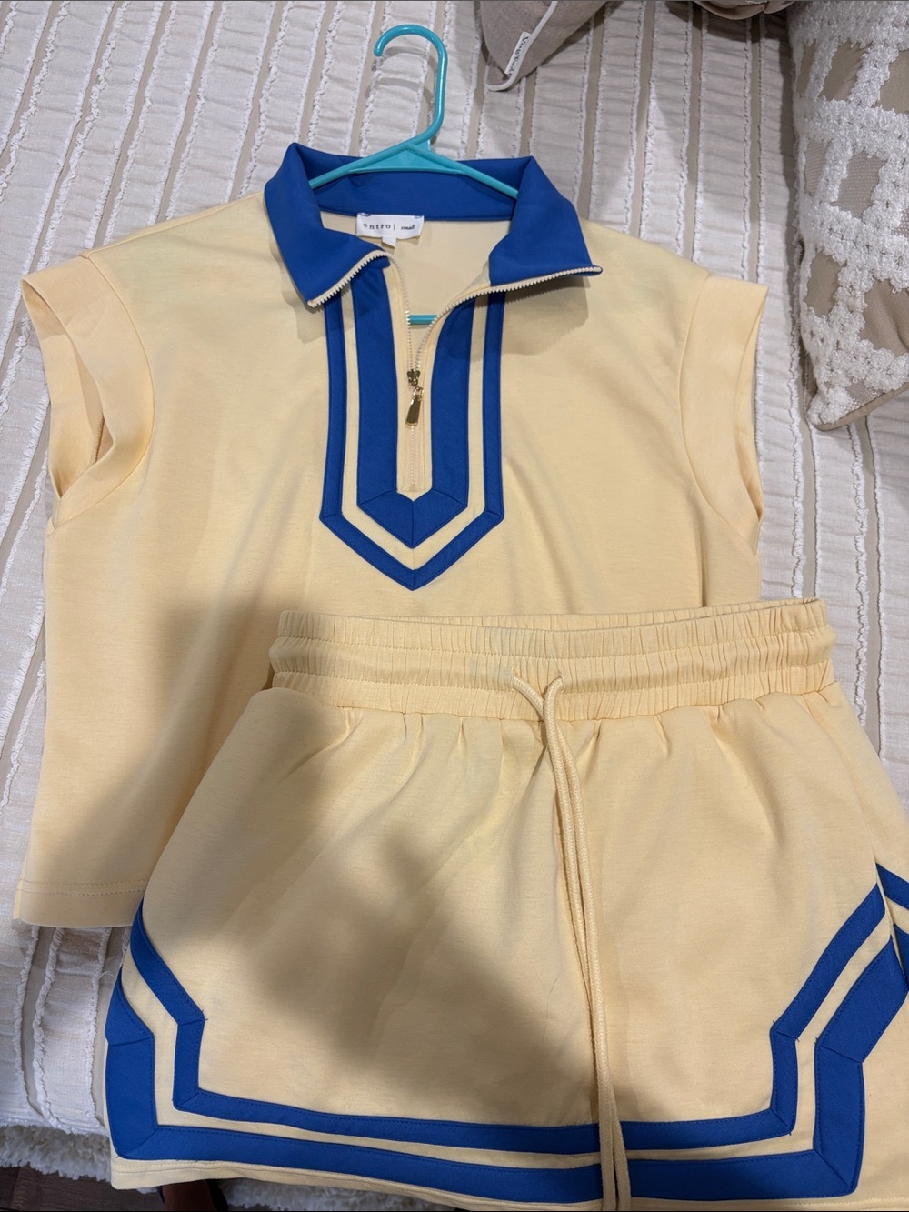 entro Yellow and Blue Zip Top with Matching Skort  (set)